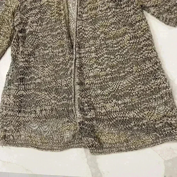 Dress Barn LongLine Knit Open Front Cardigan Tan/Brown 3/4 Sleeve Womens Plus 3X - Picture 2 of 7